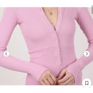 Peachy Den June Jumpsuit Womens Size Small Pink Candy Pantsuit Organic Cotton